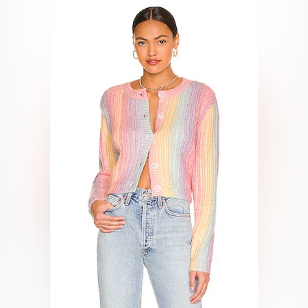 More to Come Pastel Striped Women's Cardigan XS